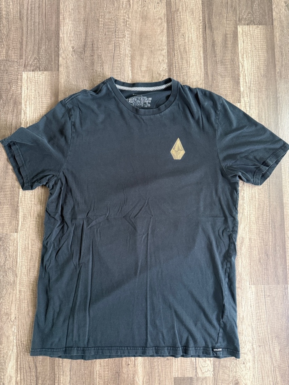 Volcom Tee Black Cotton Organic Thomas Hooper Glimmer T-Shirt Size Large